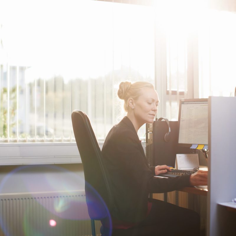 Cropped shot of an attractive businesswoman using her work computer.